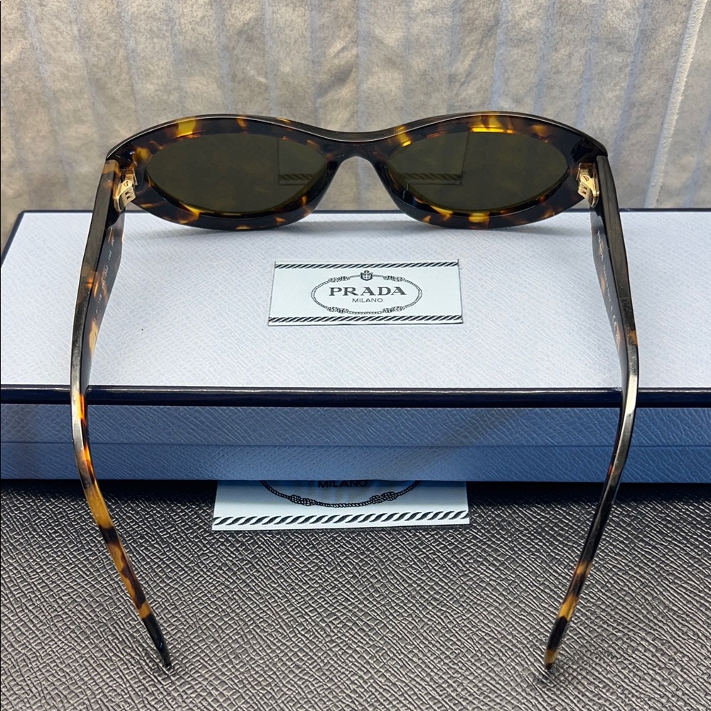 Prada Symbole Sunglasses - Honey Tortoiseshell with Loden Green Lenses - Picture 3 of 7